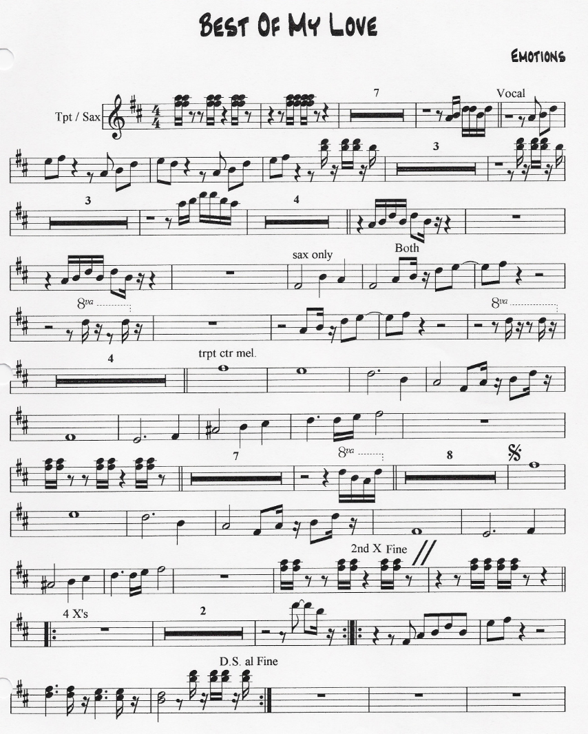Best of My Love — sheet music preview